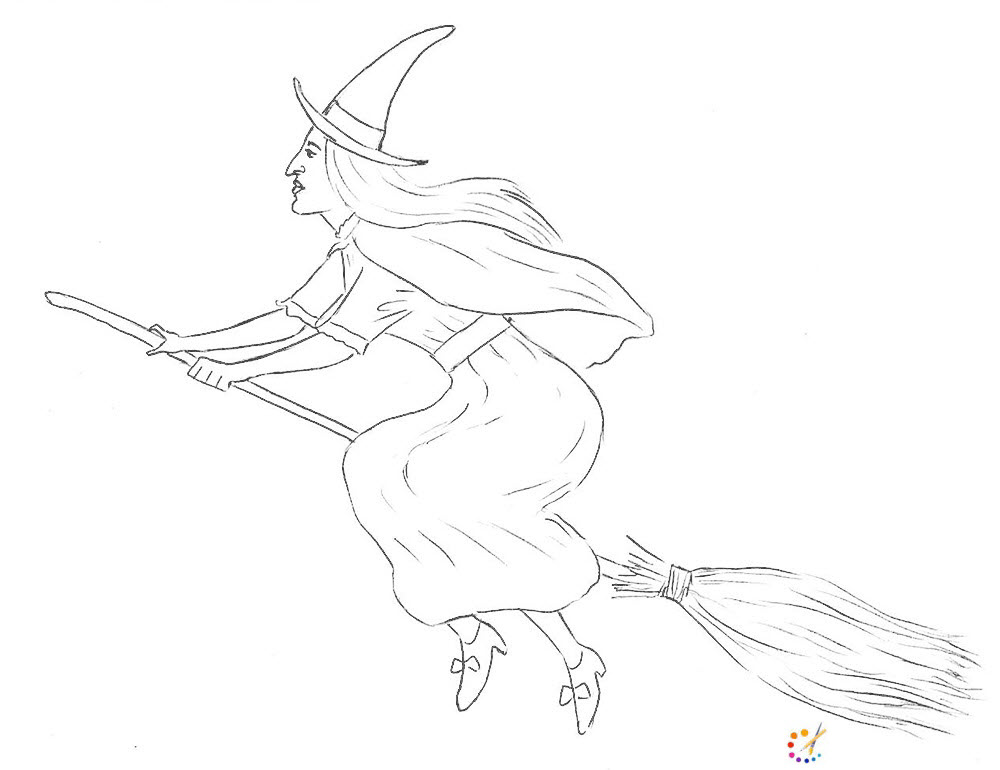How to draw a witch