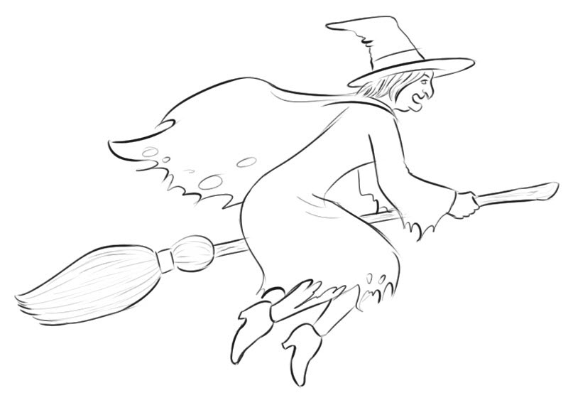 How to draw witch